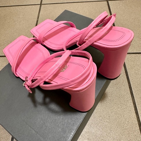 ZARA Pink Strappy Heels – Size 38 (US 7.5) - Picture 4 of 7